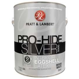 Pratt & Lambert Pro-Hide Silver 5000 Z5400 0000Z5451-16 Interior Paint, Eggshell, Dover White, 1 gal