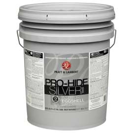 Pratt & Lambert Pro-Hide Silver 5000 Z5400 0000Z5480-20 Interior Paint, Eggshell, Bright White, 5 gal