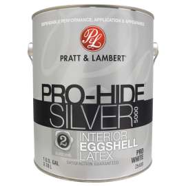 Pratt & Lambert Pro-Hide Silver 5000 Z5400 0000Z5489-16 Interior Paint, Eggshell, Pro White, 1 gal