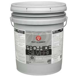 Pratt & Lambert Pro-Hide Silver 5000 Z5500 0000Z5516-20 Interior Paint, Semi-Gloss, Linen White, 5 gal