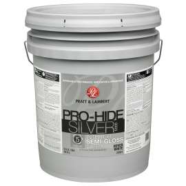 Pratt & Lambert Pro-Hide Silver 5000 Z5500 0000Z5551-20 Interior Paint, Semi-Gloss, Dover White, 5 gal