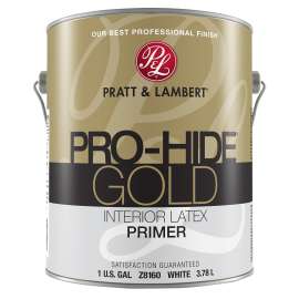 Pratt & Lambert Pro-Hide 0000Z8160-16 Gold Interior Latex Primer, White, 1 gal