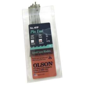 Olson SC411DZ Scroll Saw Blade, Regular Teeth, 15 TPI, 0.1 in W, 5 in L
