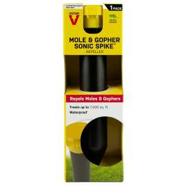 Victor Sonic Spike M9012 Animal Repellent, Electronic, 2.6 in L, Repels: Gopher, Mole