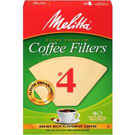 Melitta 3663648 #4 Coffee Filter, Cone, Paper, Natural Brown