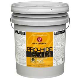 Pratt & Lambert Pro-Hide Silver 5000 Z5300 0000Z8180-20 Interior Paint, Flat, Bright White, 5 gal