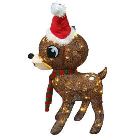 PULEO ASIA LIMITED 75-DE9796C Fawn Light with 50 Incandescent Light, 21 in L, 14 in W, Fabric, Clear Lights Bulb