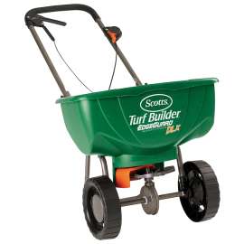 Scotts Turf Builder 76232 Deluxe Broadcast Spreader, 15,000 sq-ft Coverage Area, 72 in W Spread, 60 lb Capacity