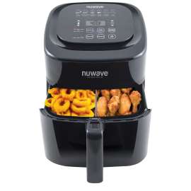 NUWAVE Brio Series 37061 Air Fryer, 7.25 qt Capacity, 1800 W, LED Touch Pad Control, Black