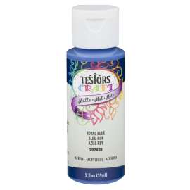 TESTORS 297431A Craft Paint, Matte, Royal Blue, 2 oz, Bottle