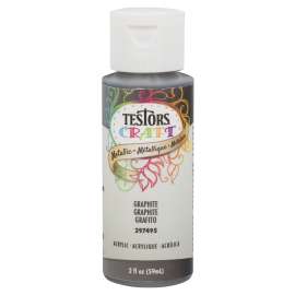TESTORS 297495 Craft Paint, Metallic, Graphite, 2 oz, Bottle