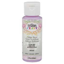 TESTORS 297521 Craft Paint, Glitter, Cotton Candy, 2 oz, Bottle