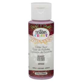 TESTORS 297522 Craft Paint, Glitter, Red Rocket, 2 oz, Bottle