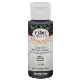 TESTORS 297528 Craft Paint, Glitter Black Ice, 2 oz, Bottle