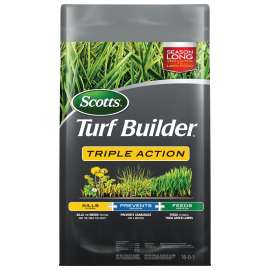 Scotts Turf Builder 26002A Triple-Action Fertilizer, 50 lb Bag, Granular, 16-0-1 N-P-K Ratio