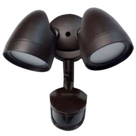 ETI SC-2HD-2400LM-8-CP3-SV-BZ Security Light, 120 VAC, 7, 14 W, 2-Lamp, LED Lamp, 600 to 1200 Lumens