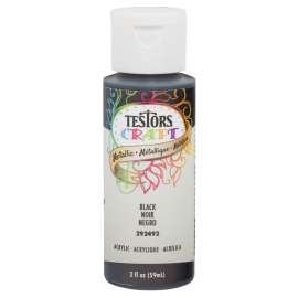 TESTORS 292492 Craft Paint, Metallic, Black, 2 oz, Bottle