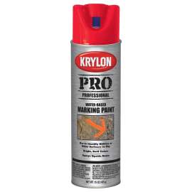 Krylon K07324000 Professional Marking Paint, Fluorescent Safety Red, 15 oz, Aerosol Can