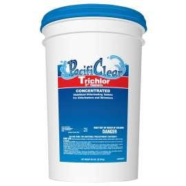 PacifiClear F008050050PC Trichlor Chlorine Sanitizer, 50 oz Pail, Tablet
