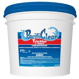PacifiClear F008025025PC Trichlor Chlorine Sanitizer, 25 oz Pail, Tablet