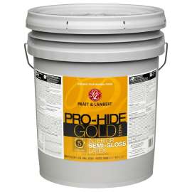 Pratt & Lambert Pro-Hide Gold Ultra Z8380 0000Z8381-20 Interior Paint, Semi-Gloss, Pastel Base, 5 gal