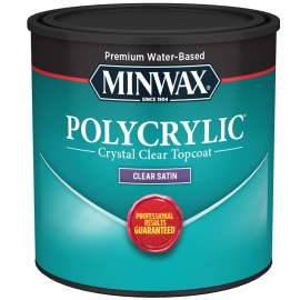 Minwax Polycrylic 233334444 Protective Finish Paint, Liquid, Crystal Clear, 0.5 pt, Can
