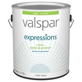 Valspar Expressions 005.0017041.007 Interior Paint and Primer, Satin, White, 1 gal