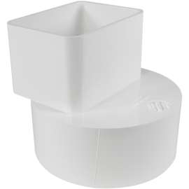 GENOVA 46234 Downspout Adapter, Vinyl, White
