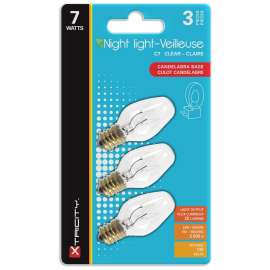 Xtricity 1-63098 Night Light Bulb, 7 W, Candelabra Lamp Base, C7 Lamp, Soft White Light, 22 Lumens