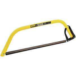 STANLEY 15-451 Bow Saw, 24 in L Blade, Steel Blade, 4 TPI, Plastic/Rubber Handle