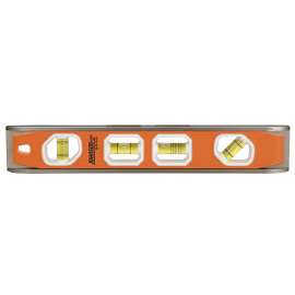 Johnson 1435-1200 Torpedo Level, 12 in L, 4-Vial, Aluminum, Black