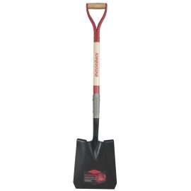 RAZOR-BACK 2594300 Shovel, 9.62 in W Blade, Wood Handle, D-Grip Handle