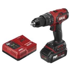 SKIL HD529402 Hammer Drill Kit, Battery Included, 20 V, 2 Ah, 1/2 in Chuck, Keyless, Ratcheting Chuck