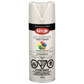 Krylon ColorMaster 455540007 Spray Paint, Satin, Almond, 12 oz, Aerosol Can