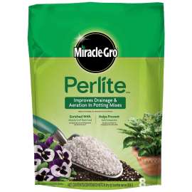 Miracle-Gro 74278430 Perlite, Granular, Off-White/White, Mild, 8 qt Bag
