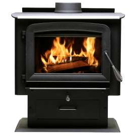 US STOVE Ashley Hearth Wood Stove AW2020E-P Pedestal Stove, 27 in W, 20-1/4 in D, 30.78 in H, 89000 Btu Heating