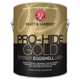 Pratt & Lambert Pro-Hide Gold Z8500 0000Z8591-16 Exterior Paint, Eggshell, Base 1/White, 1 gal
