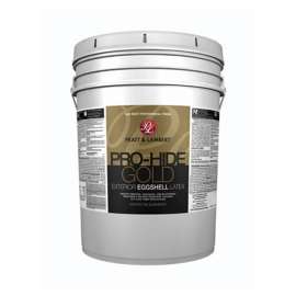 Pratt & Lambert Pro-Hide Gold Z8500 0000Z8591-20 Exterior Paint, Eggshell, Base 1/White, 5 gal