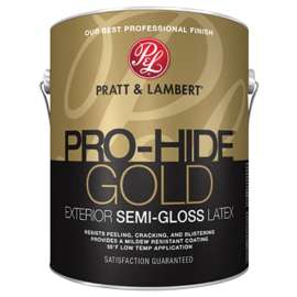 Pratt & Lambert Pro-Hide Gold Z8600 0000Z8692-16 Exterior Paint, Semi-Gloss, Base 2, 1 gal