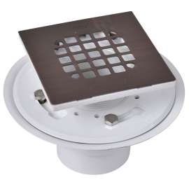 Oatey 130 Series 42398 Shower Drain, PVC, White, For: 2 in, Inside 3 in SCH 40 DWV Pipe