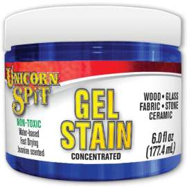 ECLECTIC UNICORN SPIT 5772008 Gel Stain and Glaze, Blue Thunder, 6 fl-oz, Jar