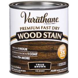 VARATHANE 333661 Premium Wood Stain, True Brown, Liquid, 1 qt