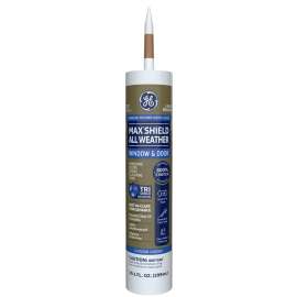 GE Max Shield MAWD410LB Sealant, Light Brown, 24 hr Curing, 40 to 100 deg F, 10.1 oz Cartridge