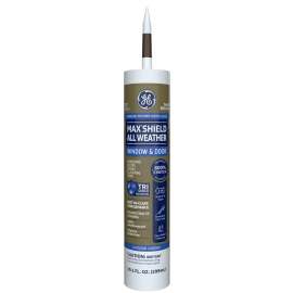 GE Max Shield MAWD410BZ Sealant, Dark Bronze, 24 hr Curing, 40 to 100 deg F, 10.1 oz Cartridge