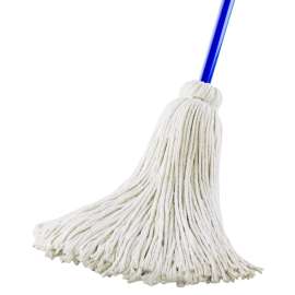 Quickie 030 Deck Mop, 16 oz Headband, 48 in L, Cotton Mop Head, Steel Handle