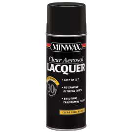 Minwax 152050000 Brushing Lacquer, Semi-Gloss, Liquid, Clear, 12 oz, Aerosol Can