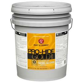 Pratt & Lambert Pro-Hide Gold Ultra Z8380 0000Z8380-20 Interior Paint, Semi-Gloss, Bright White, 5 gal