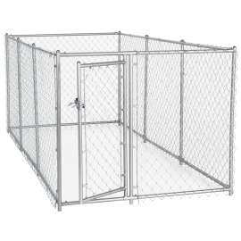 Lucky Dog CL 41028EZ Chain Link Kennel, 5 ft OAL, 10 ft OAW, 4 ft OAH, Steel, Galvanized
