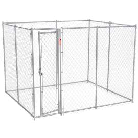 Lucky Dog CL 61028EZ Chain Link Kennel, 6-1/2, 10 ft OAL, 5, 8 ft OAW, 6 ft OAH, Steel, Galvanized