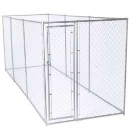 Lucky Dog CL 61528EZ Chain Link Kennel, 5 ft OAL, 15 ft OAW, 6 ft OAH, Steel, Silver